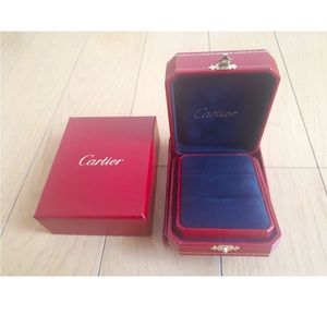 Cartier RED Pair Ring Case Black with Red Box
